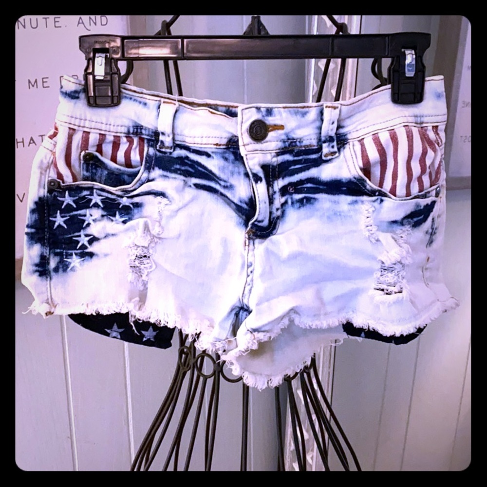 American Flag Jean Shorts 🇺🇸